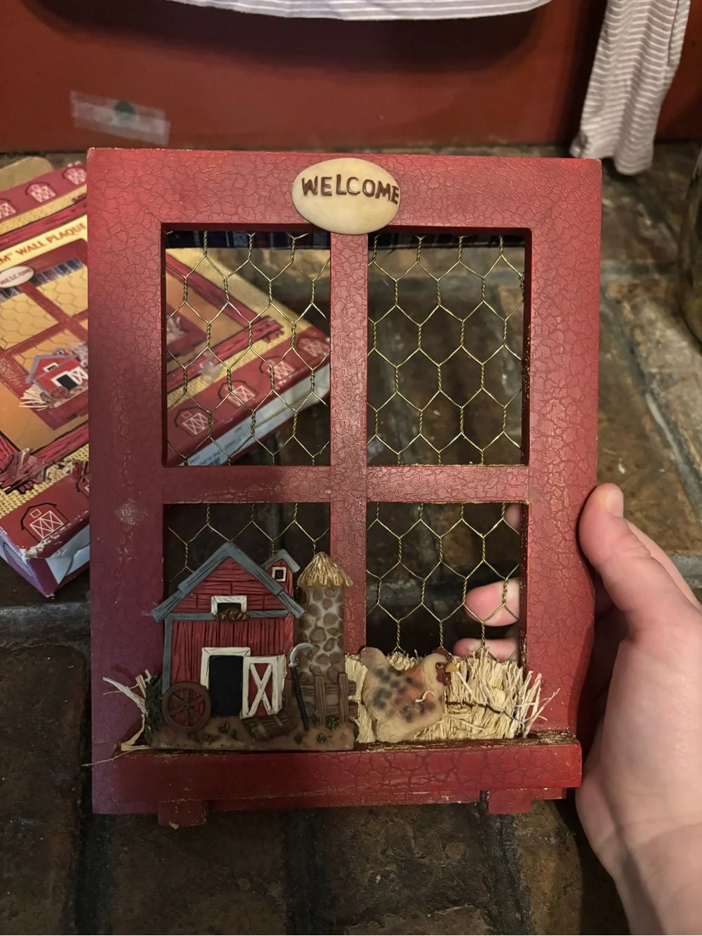'Down on the Farm' Wall Plaque - Red Farmhouse Accent